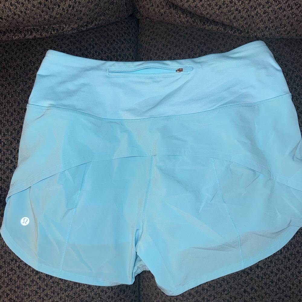 lululemon athletica light blue women's athletic shorts - Picture 2 of 3